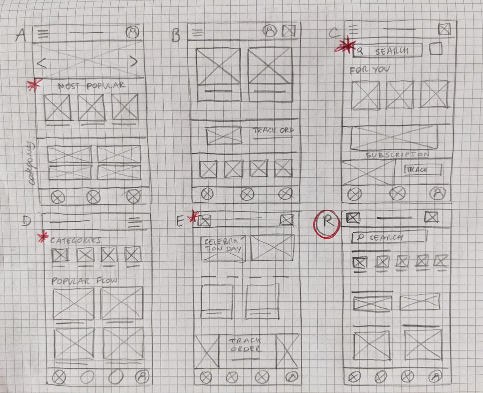 image of paper wireframes